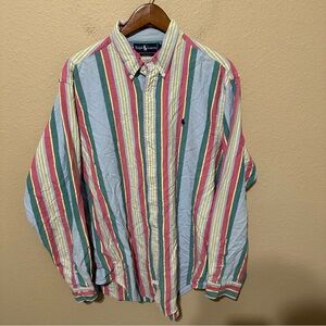 Vintage Polo Ralph Lauren Pastel Striped Button Down Shirt